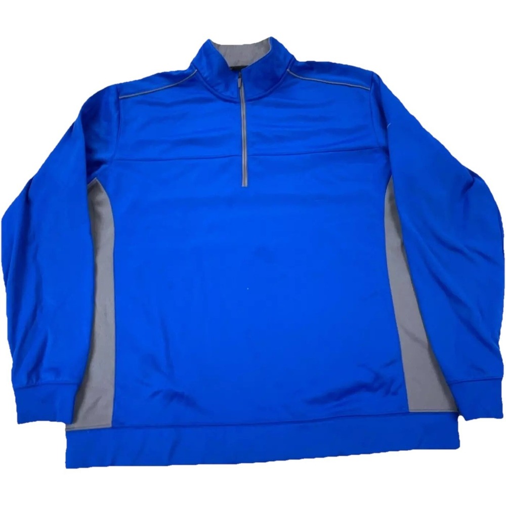 Nike Sweatshirt Men XL Blue Gray Pullover Dri Fit Quarter Zip Sweater Royal *